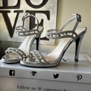 Caparros Silver Strappy Heels